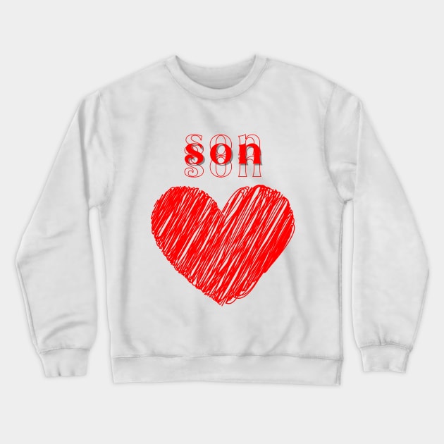 Family Matching Mommy Daddy Daughter Son Valentine Design Crewneck Sweatshirt by mook design